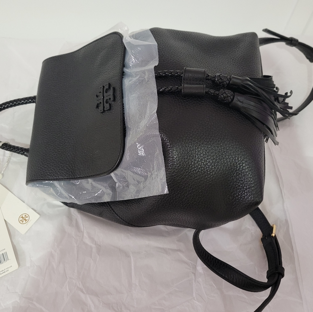 Tory Burch backpack Taylor tassel black NEW